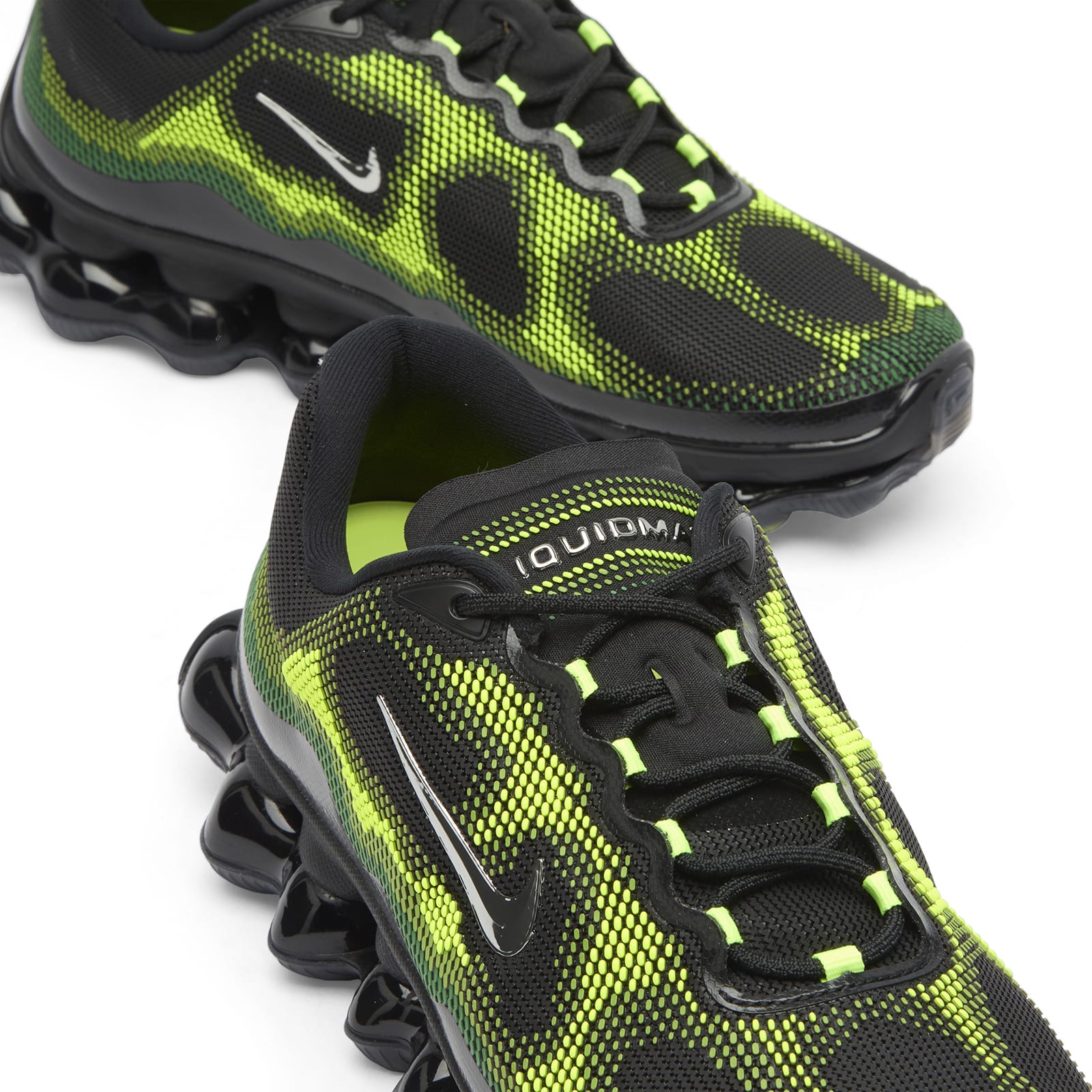 Air Liquid Max Sneaker in Black. Chrome/Green Apple/Volt