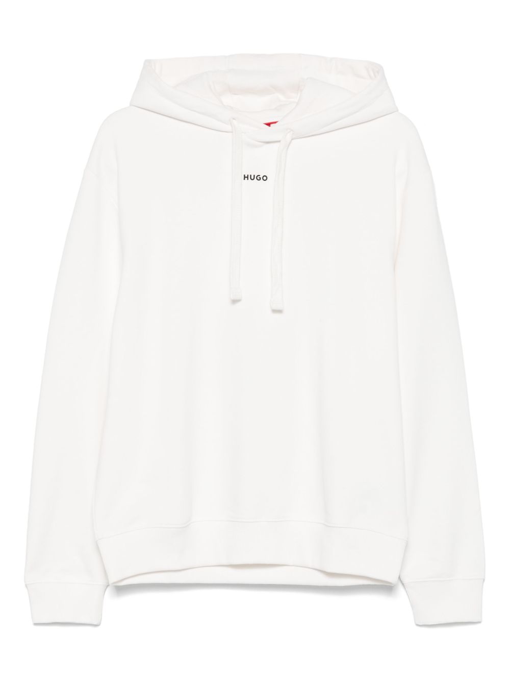 HUGO rubberised-logo hoodie - White