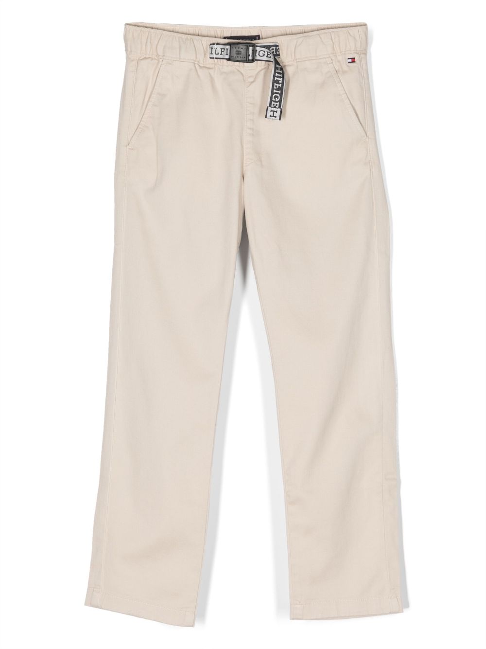 Logo-patch twill chinos - Neutrals