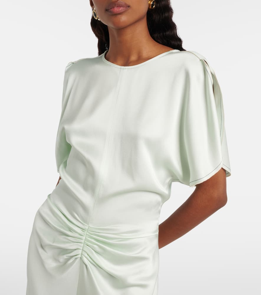 Gathered satin minidress