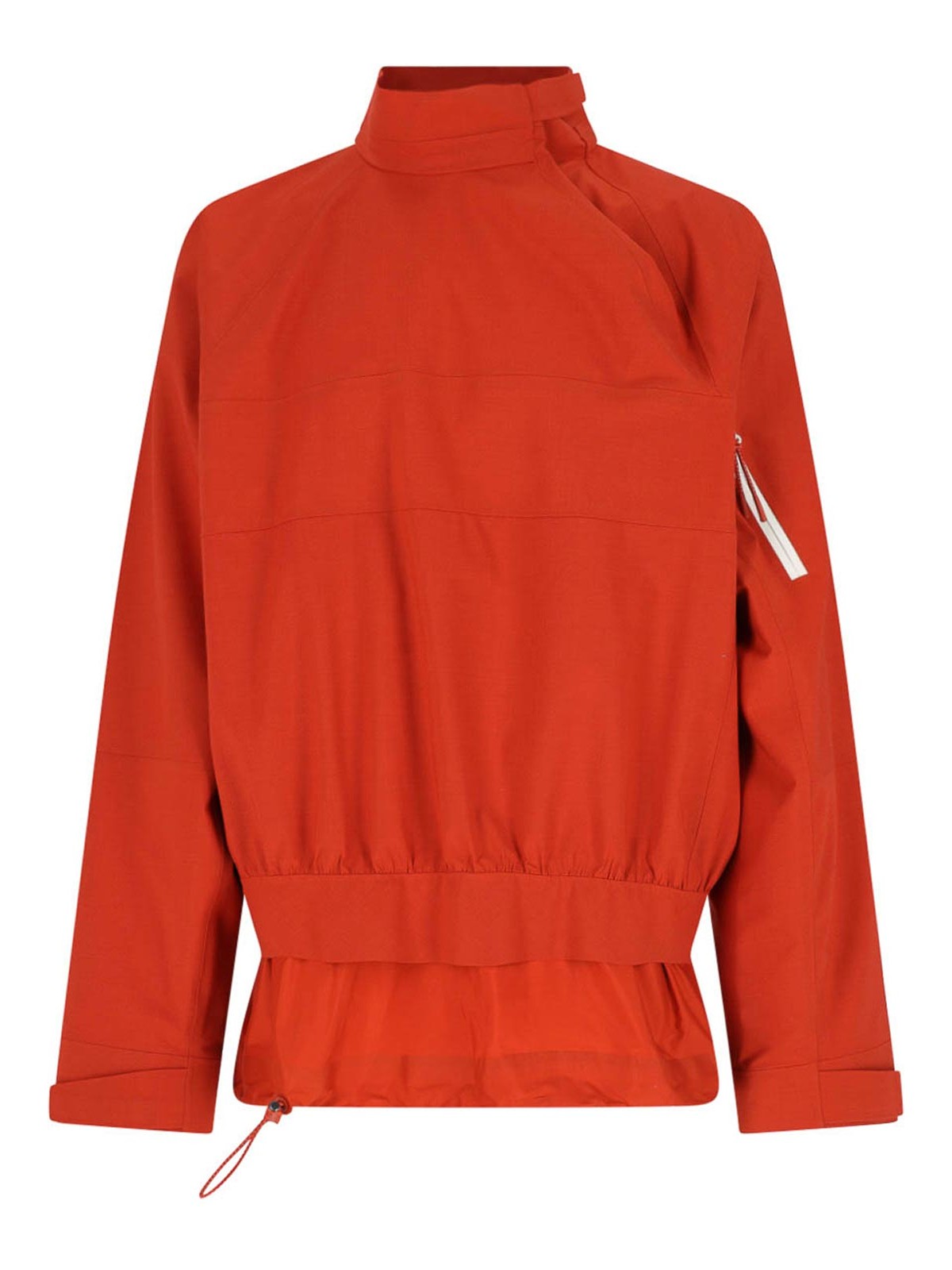 Lacoste - long sleeve high collar coat adjustable he