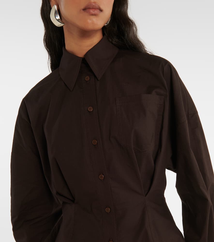Cotton-blend shirt dress