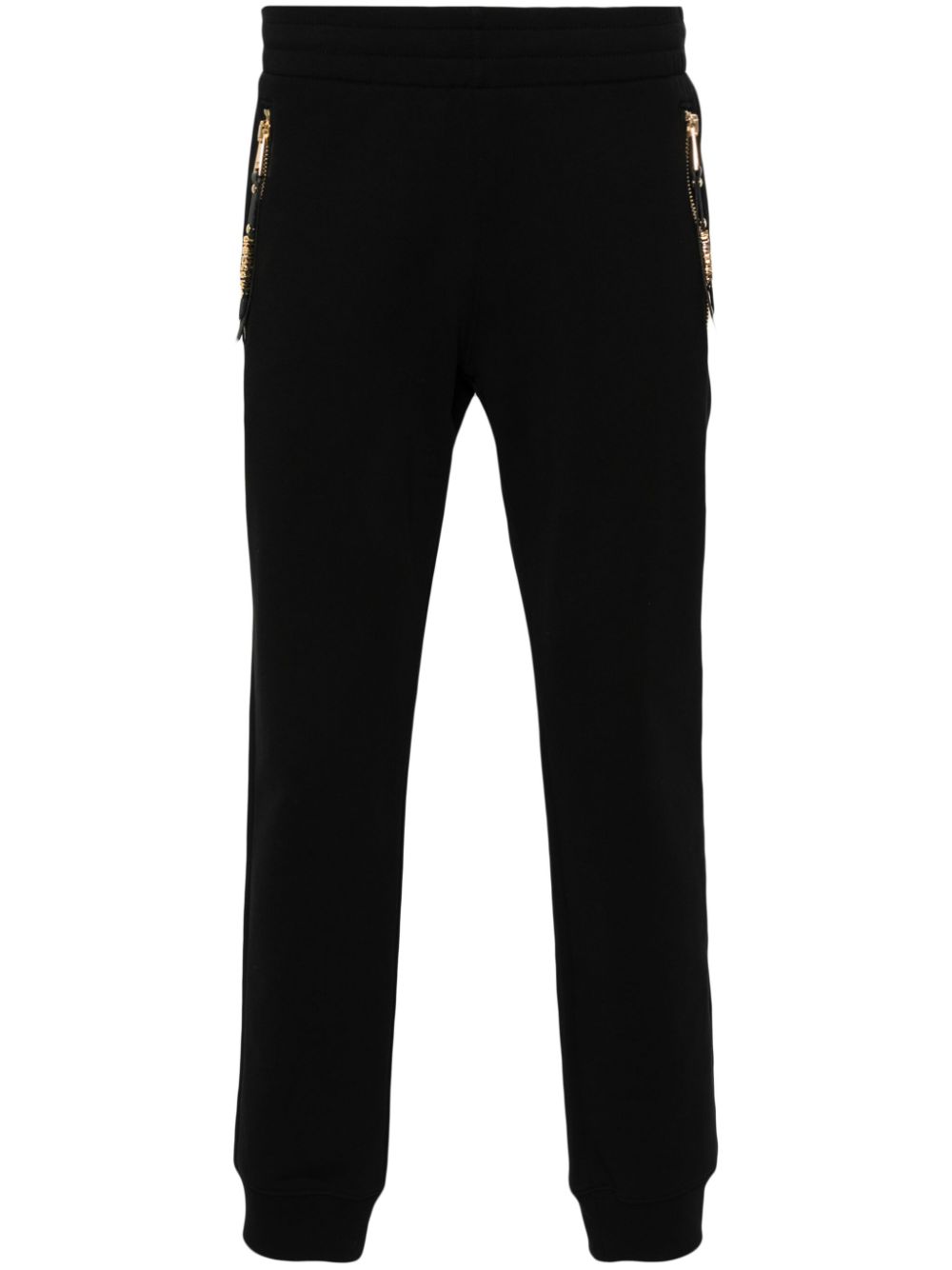 Logo-lettering cotton track pants - Black