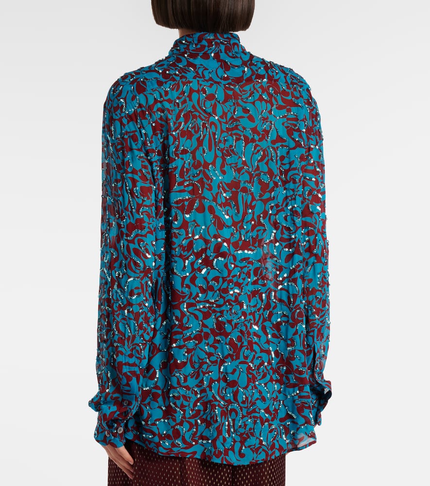 Printed sequined shirt