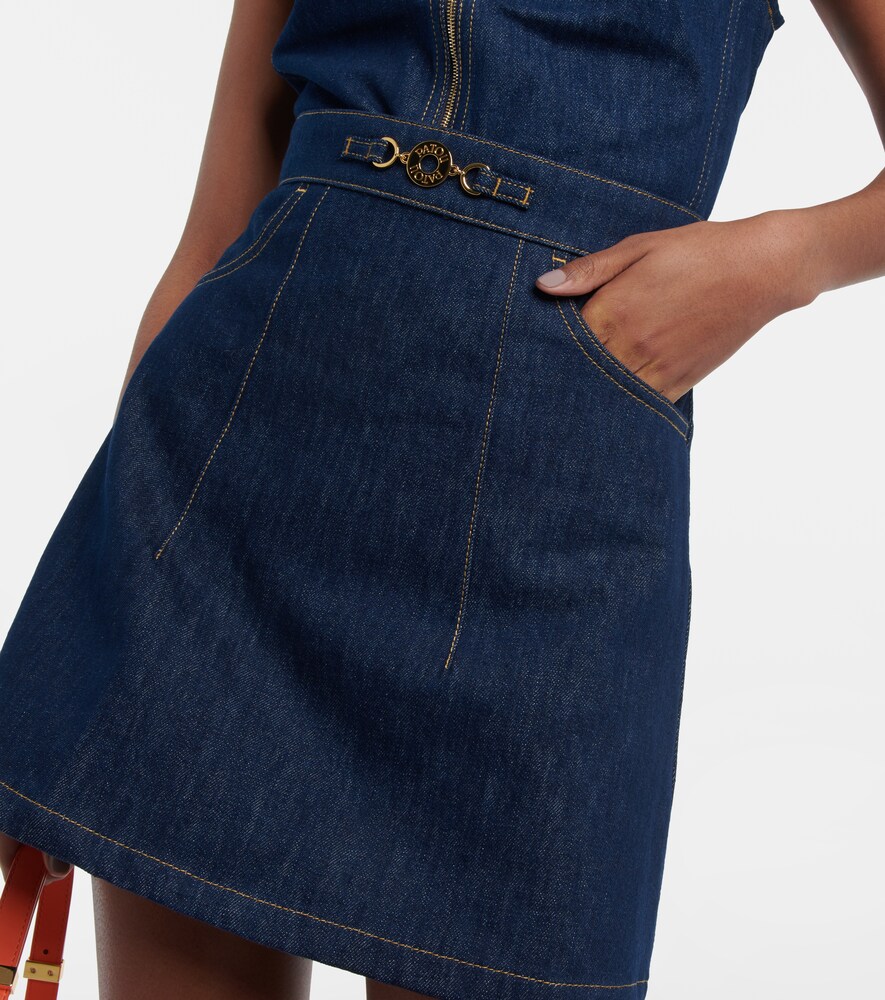 High-rise denim miniskirt
