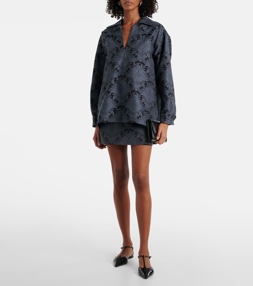 Anemone wool-blend jacquard shirt