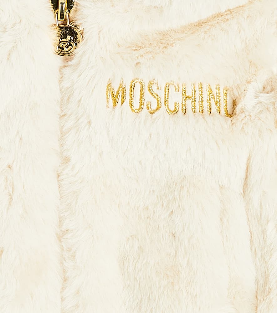 Moschino Kids Baby hooded faux fur jacket