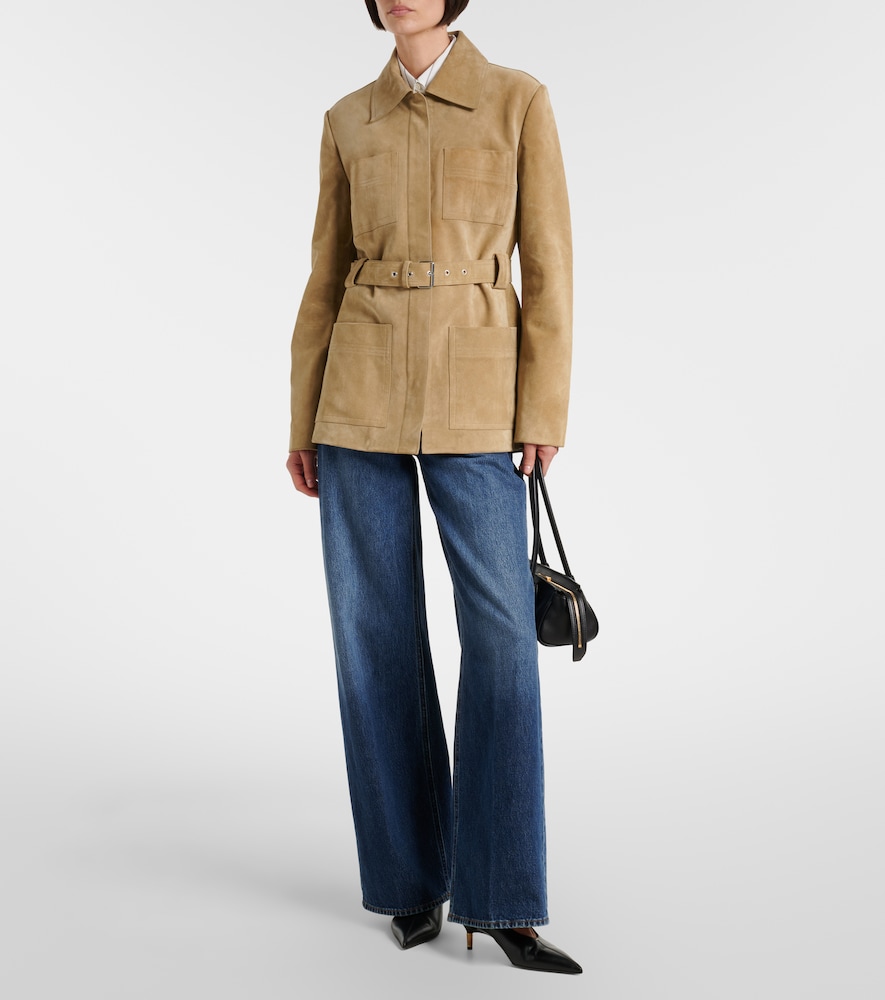 Belted suede jacket