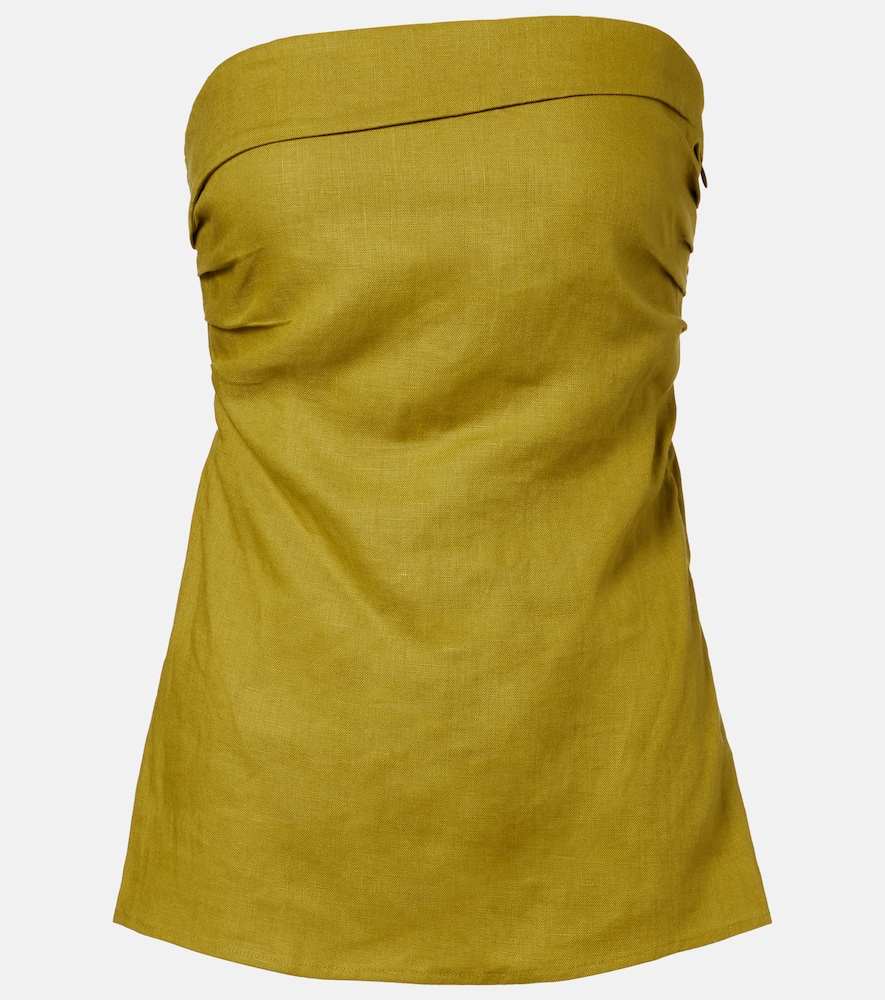 Caen strapless linen top