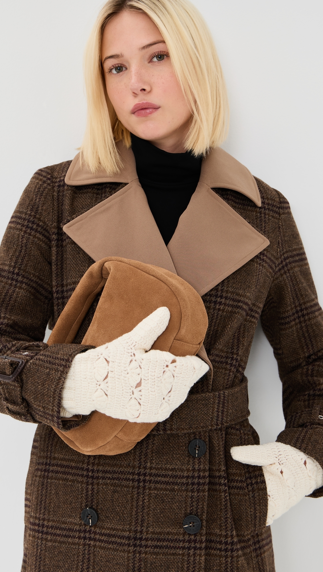 Alena Knit Mittens Cream One Size