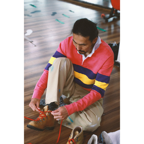 Vintage outdoor rugby shirt. Red