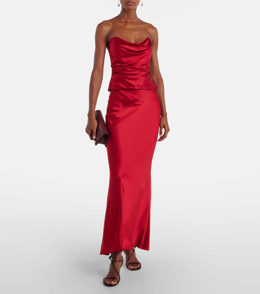 Silk charmeuse maxi skirt