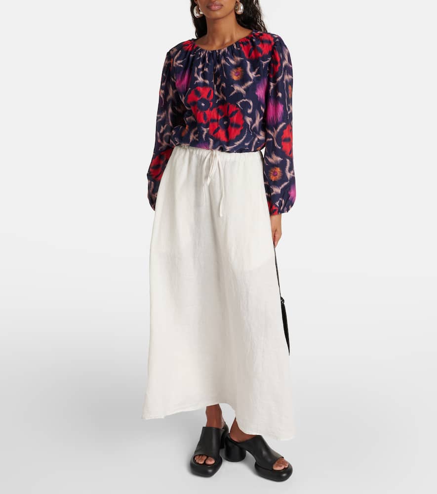 Velvet Fraser printed cotton and silk blouse