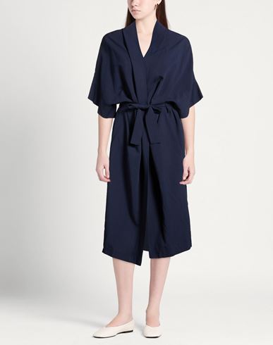 Woman Midi dress Navy Size S Viscose, Linen