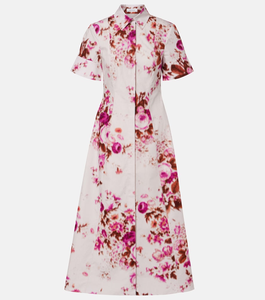 Floral cotton poplin shirt dress