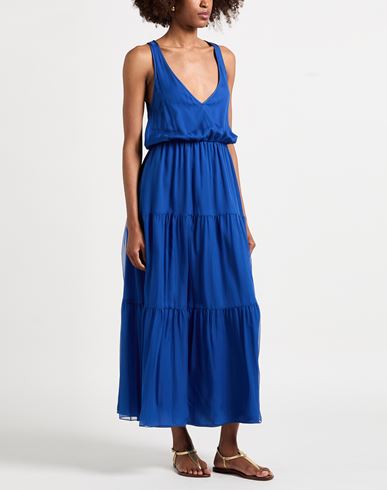 Woman Maxi dress Blue Size 6 Silk