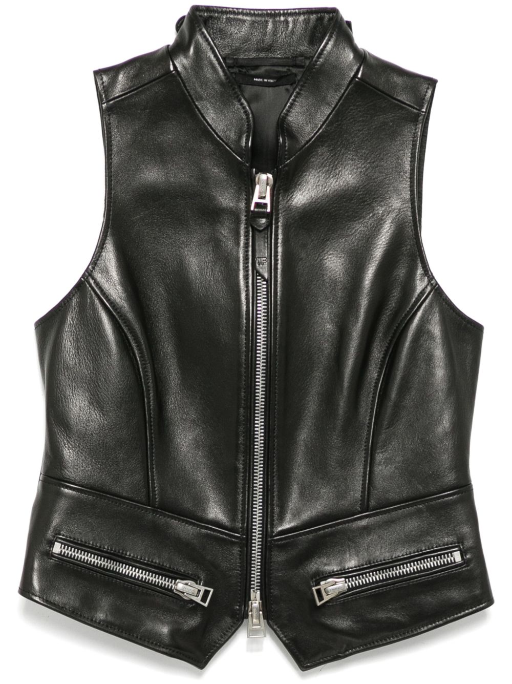 Leather waistcoat - Black