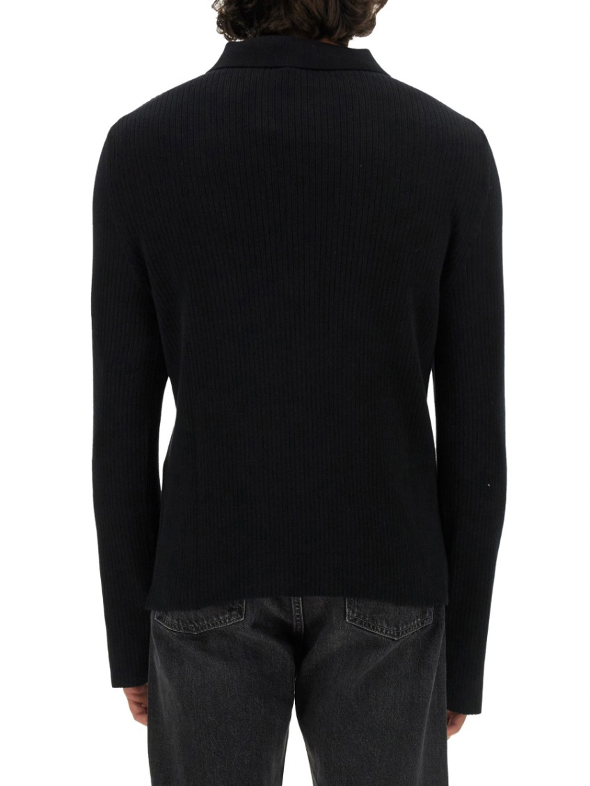Black Solid Shirt Collar Polo