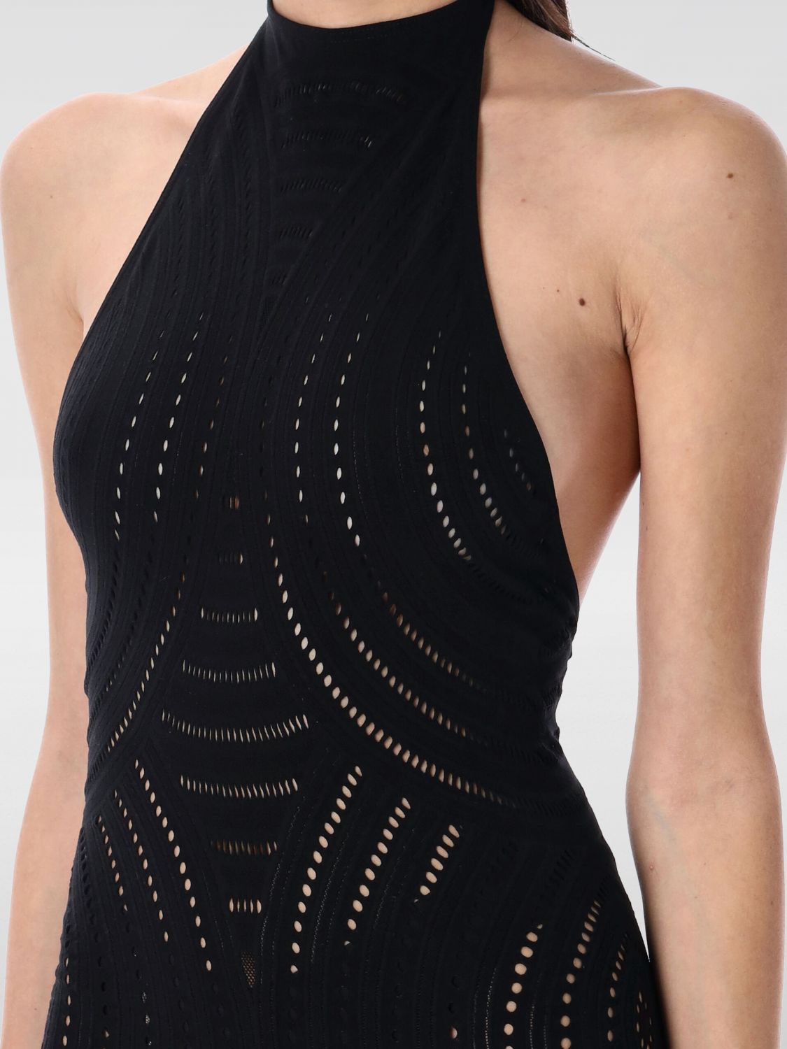 Open-knit maxi dress - Black