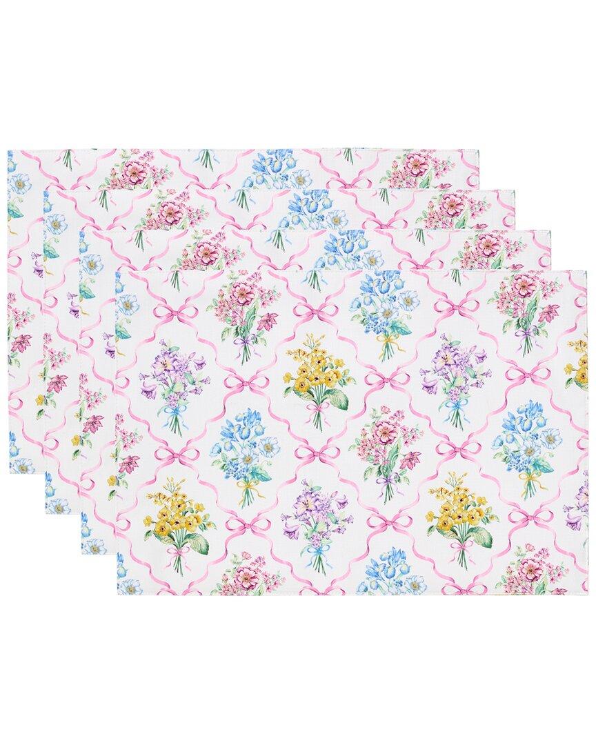 Set Of 4 Bouquet Ribbon Placemats