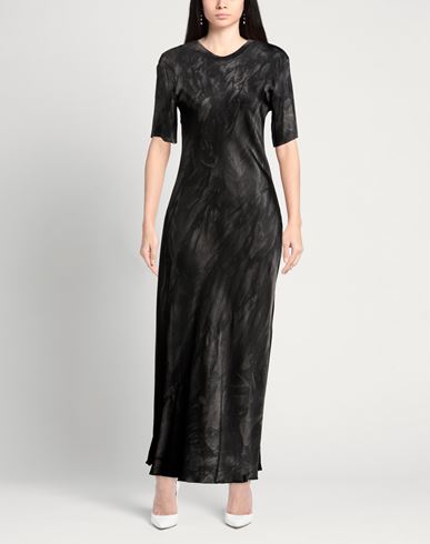 Woman Maxi dress Charcoal Size 4 Viscose, Elastane