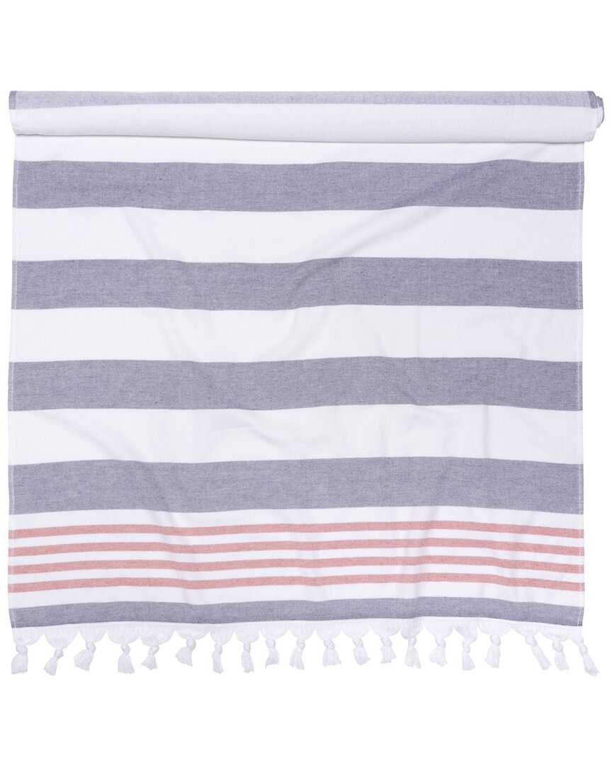 Coastal Resort Stripe Fouta Beach Cotton Towel with Tassels