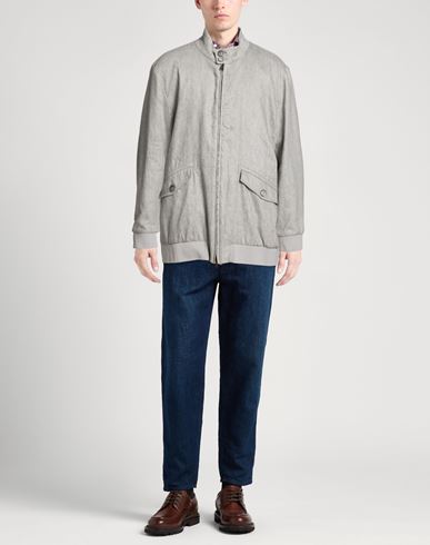 Man Jacket Light grey Size 40 Linen, Elastane, Elastomultiester, Cotton, Modal