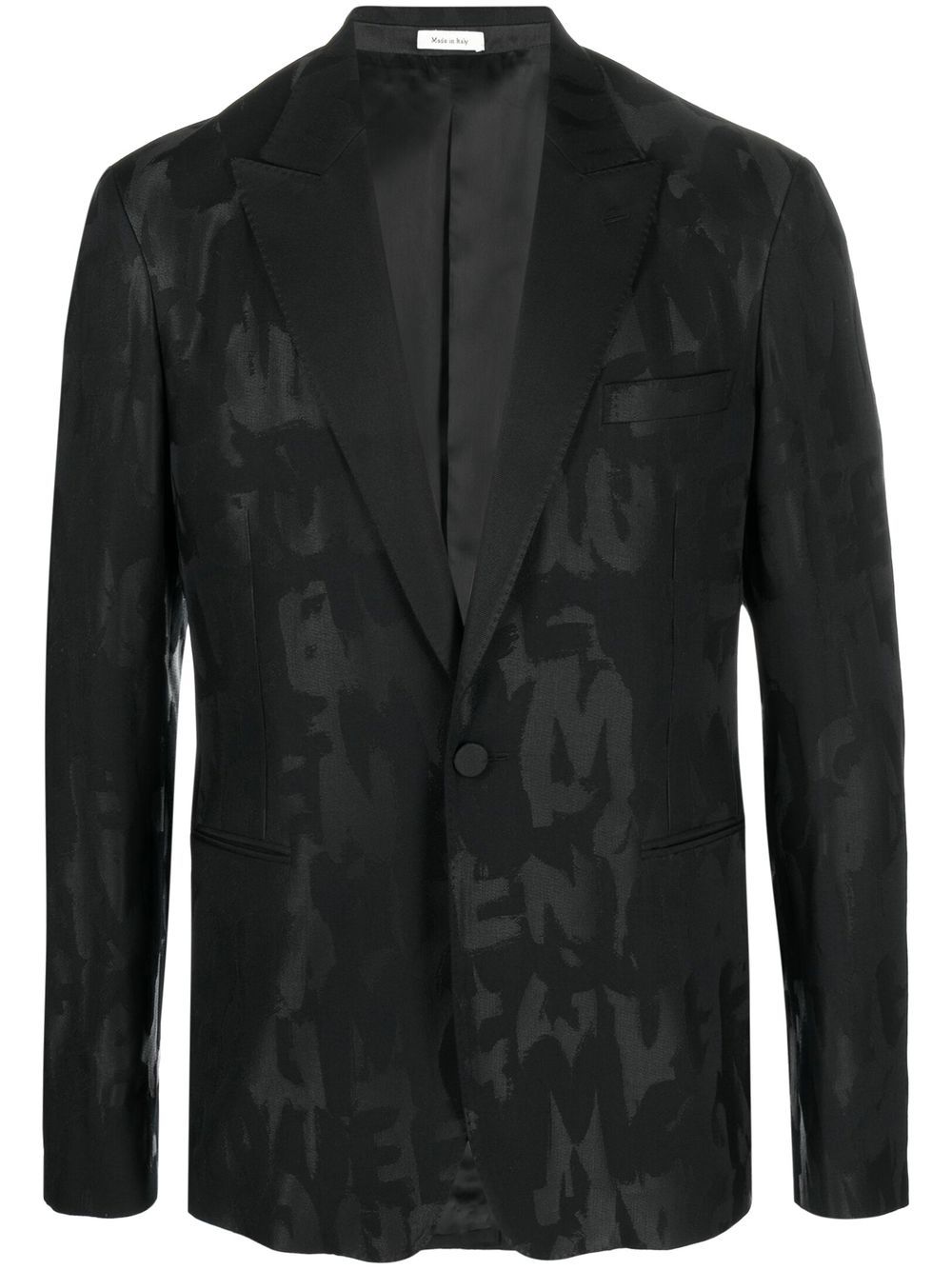 All-over logo-print blazer - Black