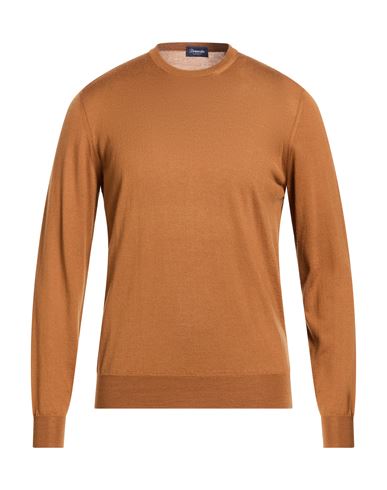 Man Sweater Brown Size 42 Cashmere, Merino Wool, Silk