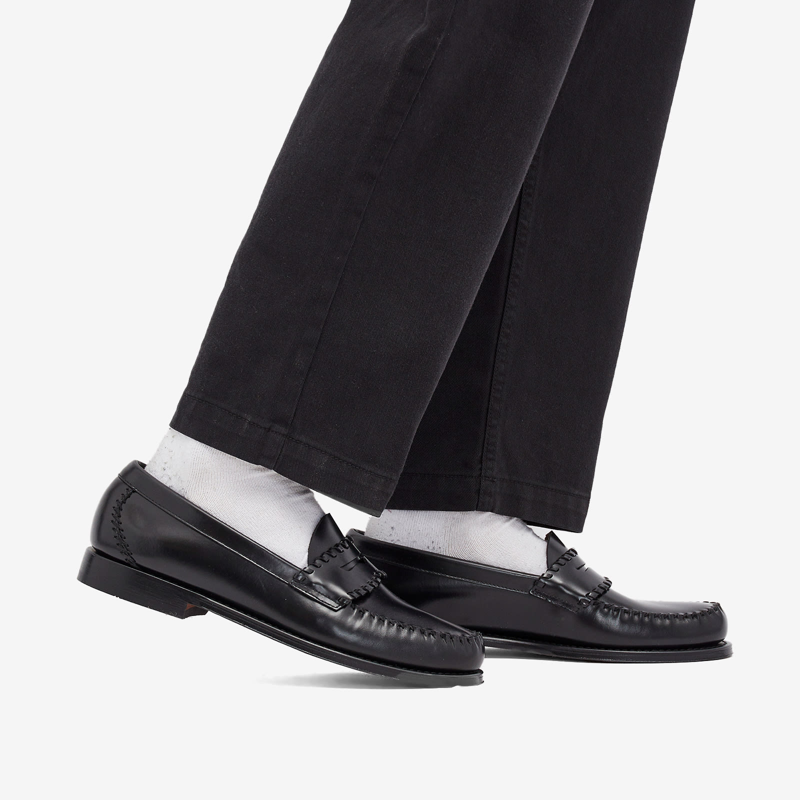 Men's Logan Whipstitch Loafer in Black Leather