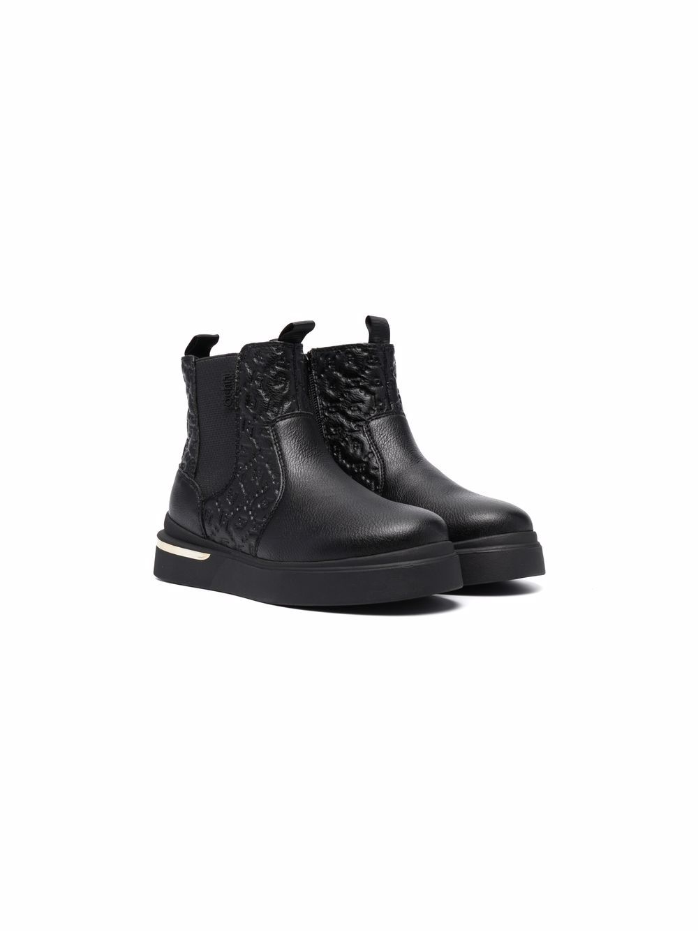 Logo embossed ankle boots - Black
