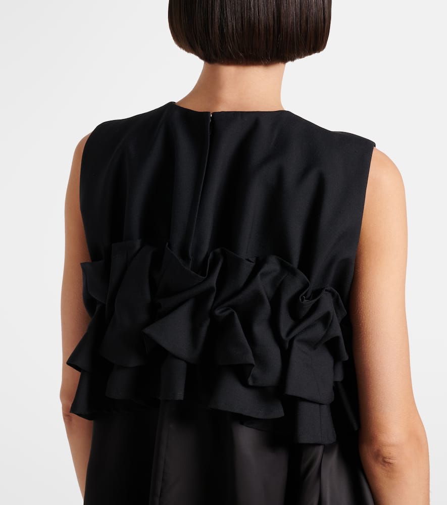 Ruffled wool midi dress