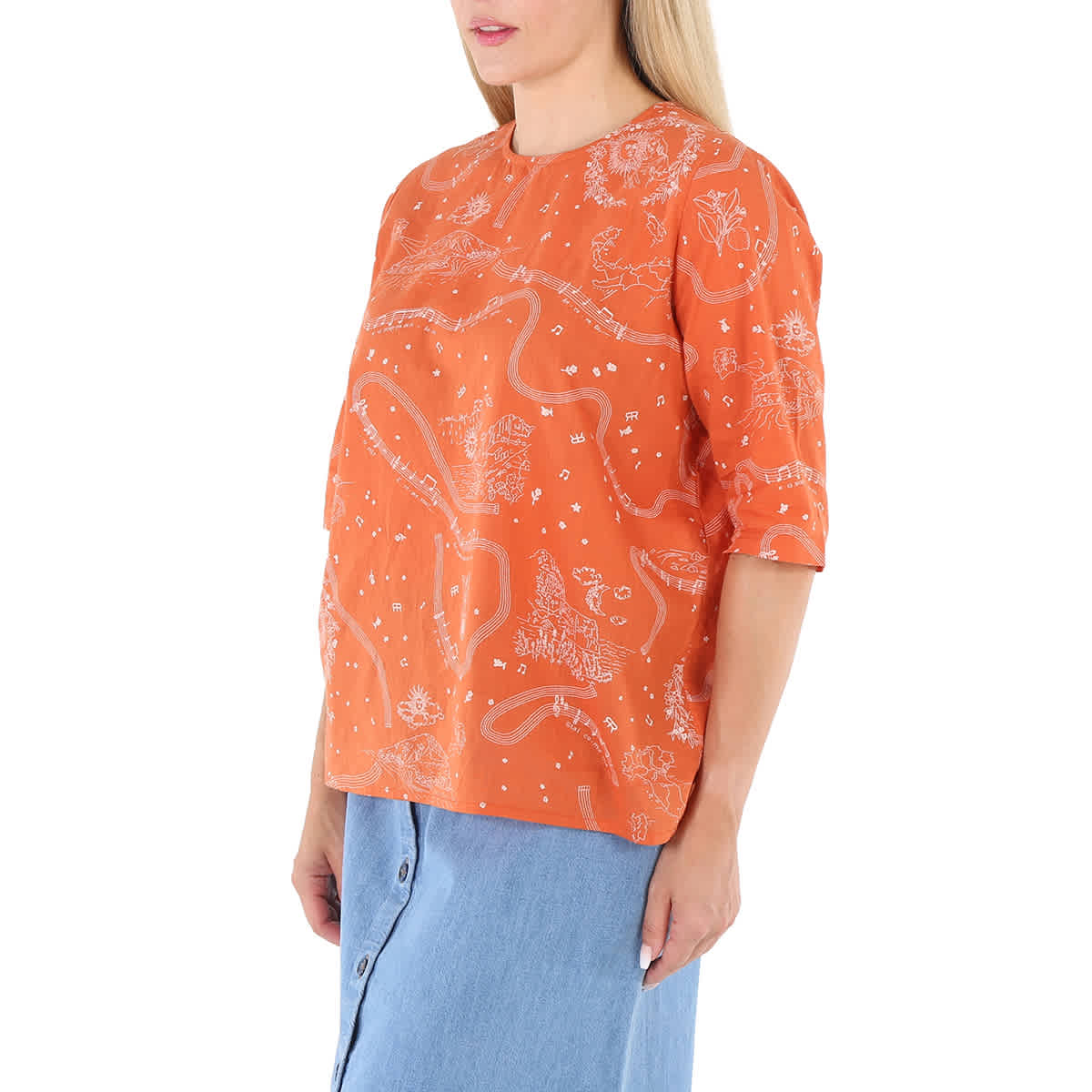 Ladies Red Luci Martial Cotton Blouse