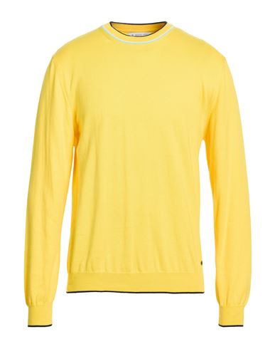 Man Sweater Yellow Size XL Linen, Cotton