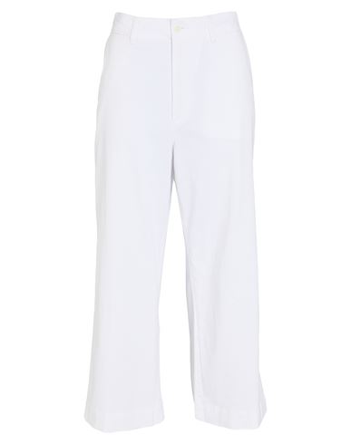 Woman Pants White Size 8 Cotton, Elastane