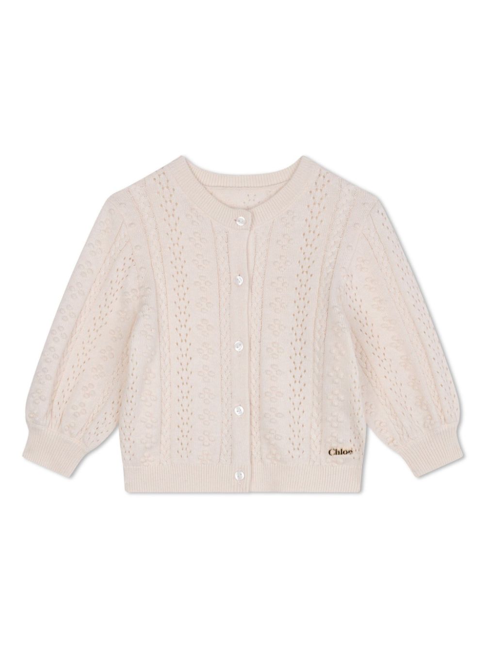 Long-sleeve knitted cardigan - Pink