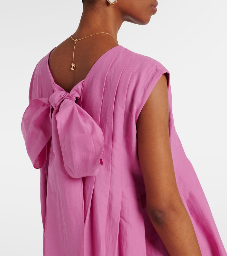 Piega ramie and cotton pleated maxi dress