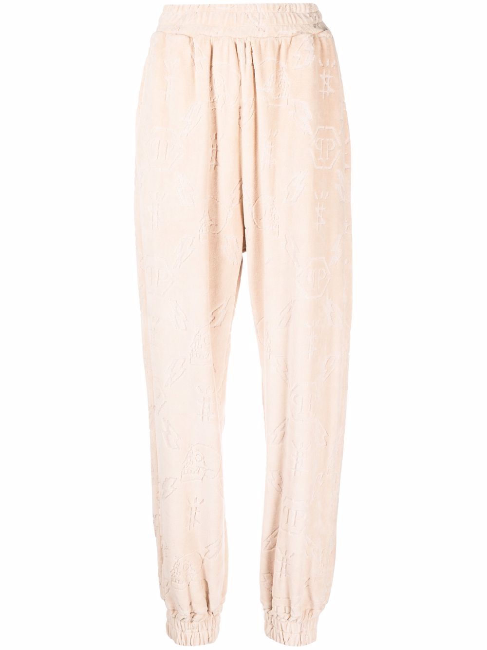 Monogram elasticated-waist joggers - Neutrals