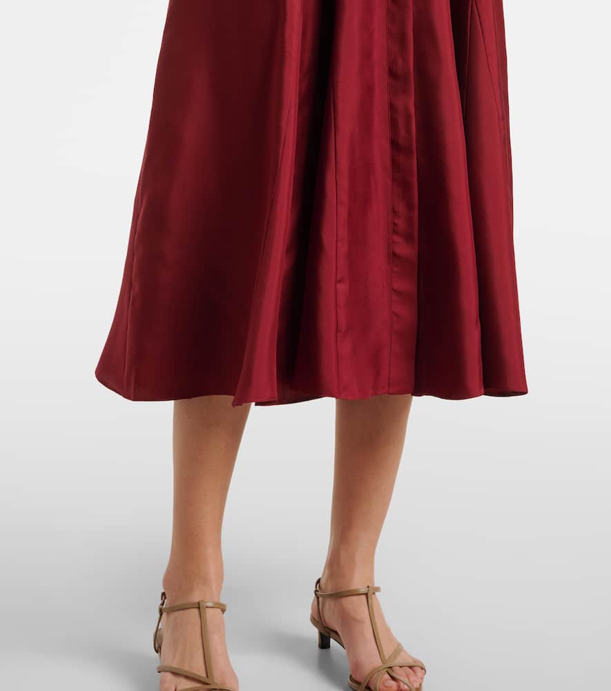 Riko belted silk twill shirt dress