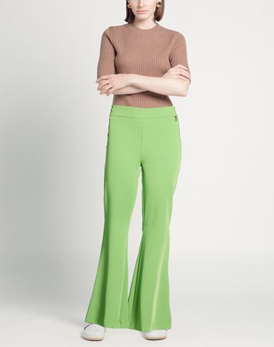 Woman Pants Green Size 6 Polyester, Elastane