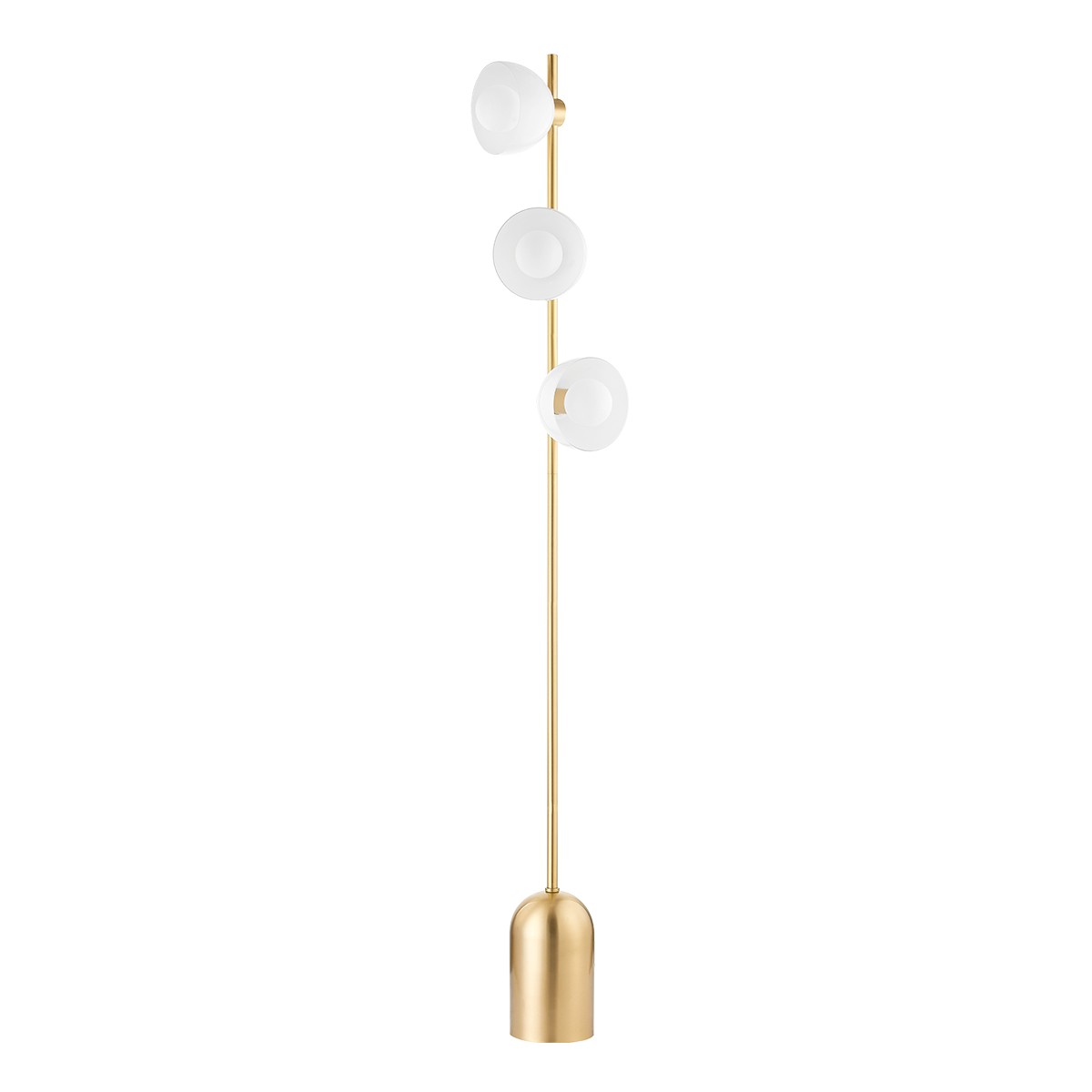 Aged Brass Three Light Floor Lamp from the Belle Collection