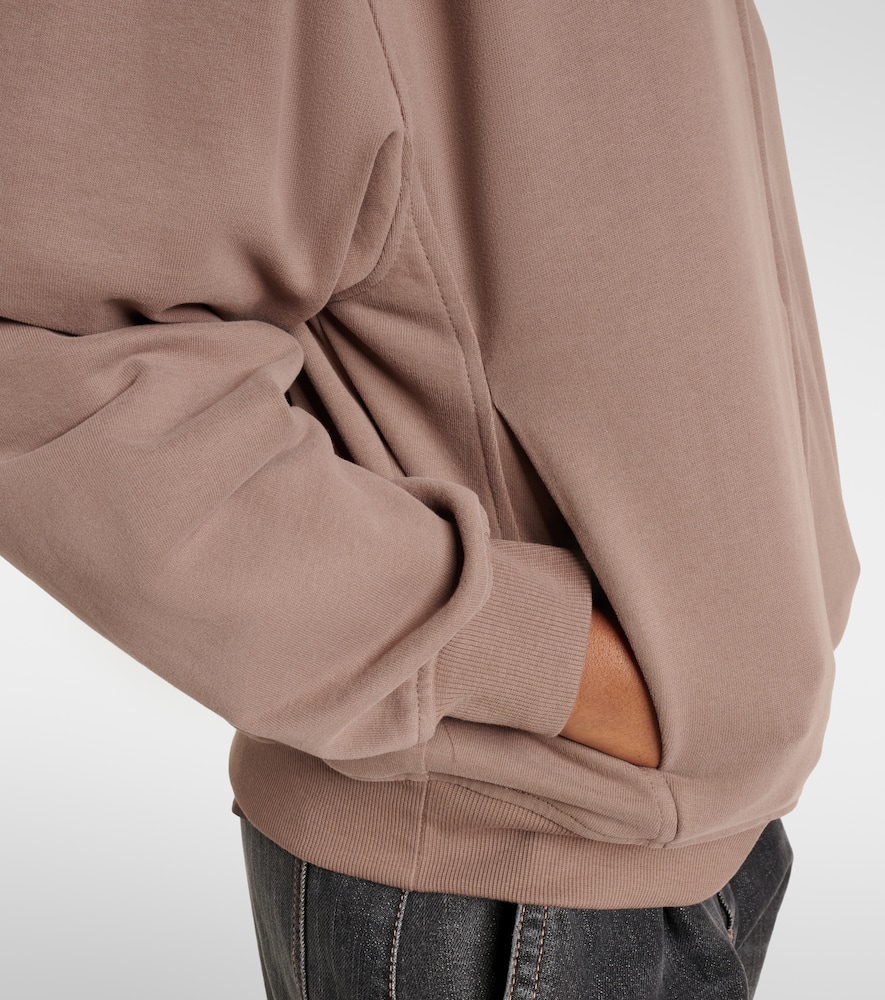 Cotton jersey zip-up hoodie