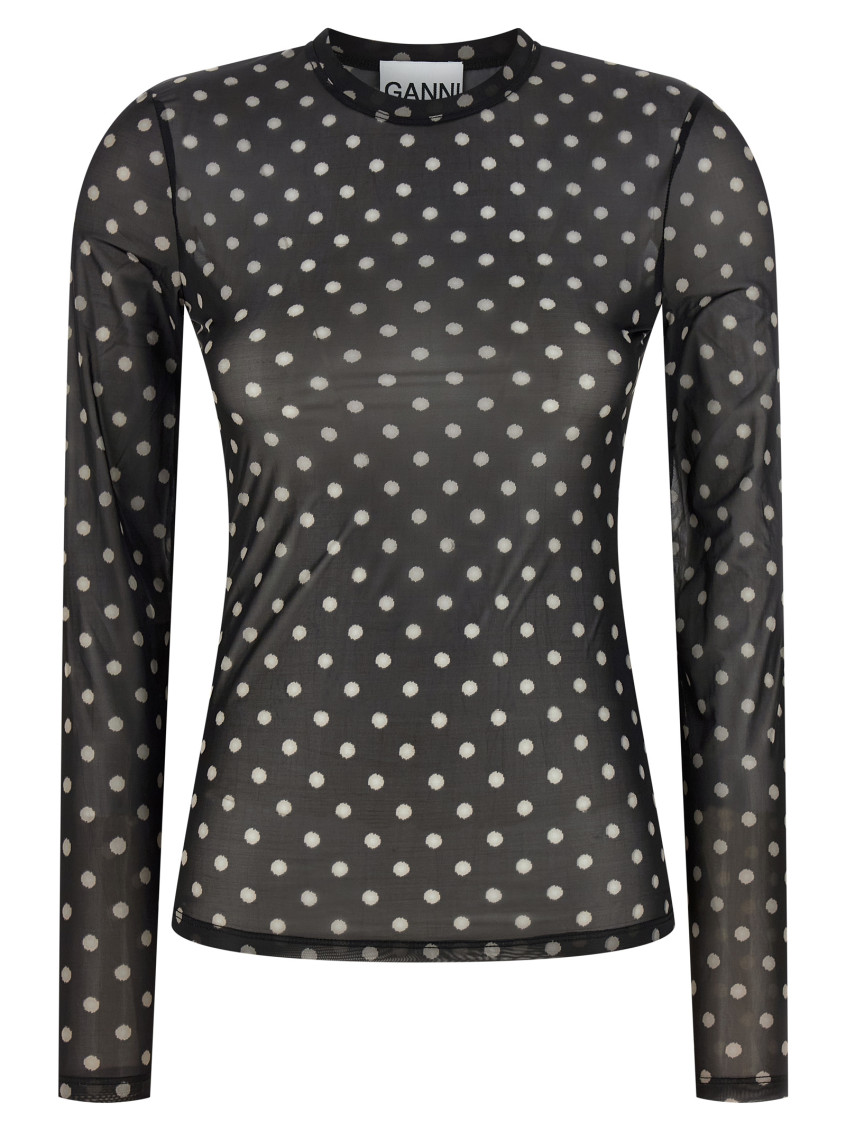 'Printed Sheer' Sweater