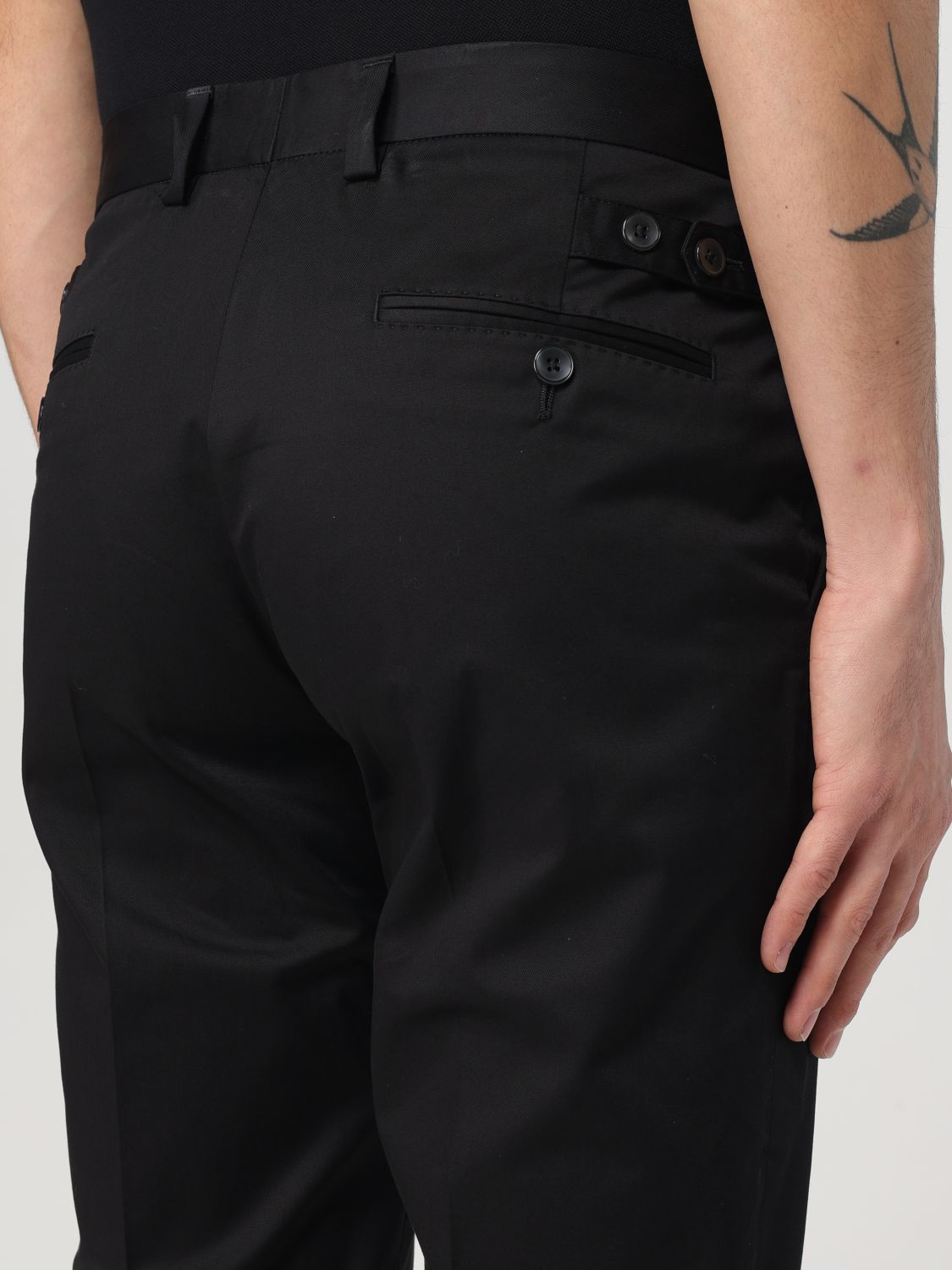 Logo-embroidered trousers - Black