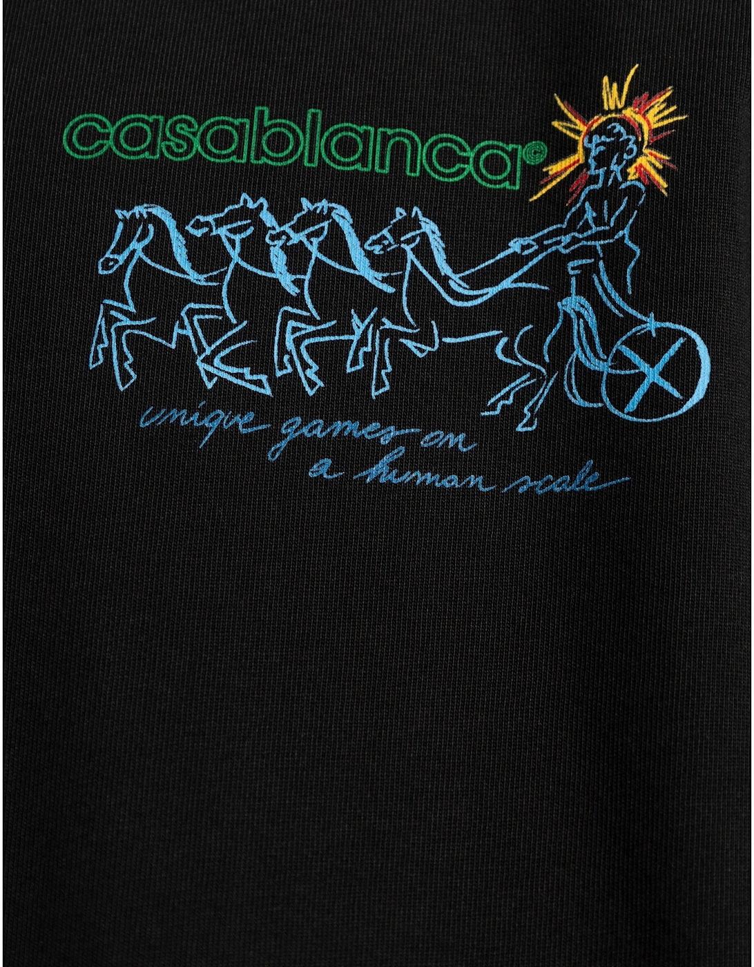 Men's Casablanca Pentathlon Printed T-Shirt in Black - Size: 40/Regular