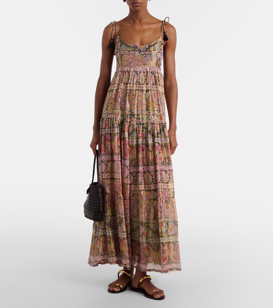 Kamilah floral lamé maxi dress