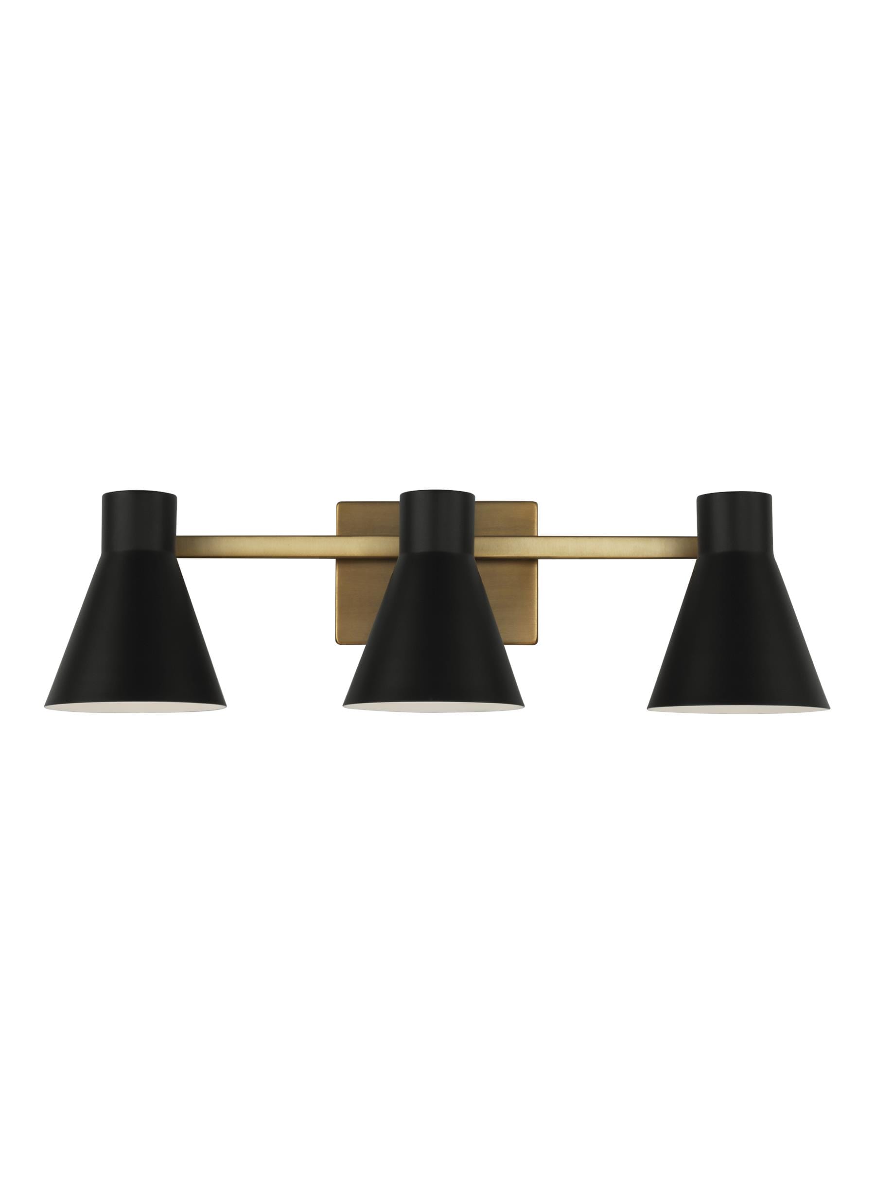 Satin Brass Three Light Wall Bath from the Towner Collection