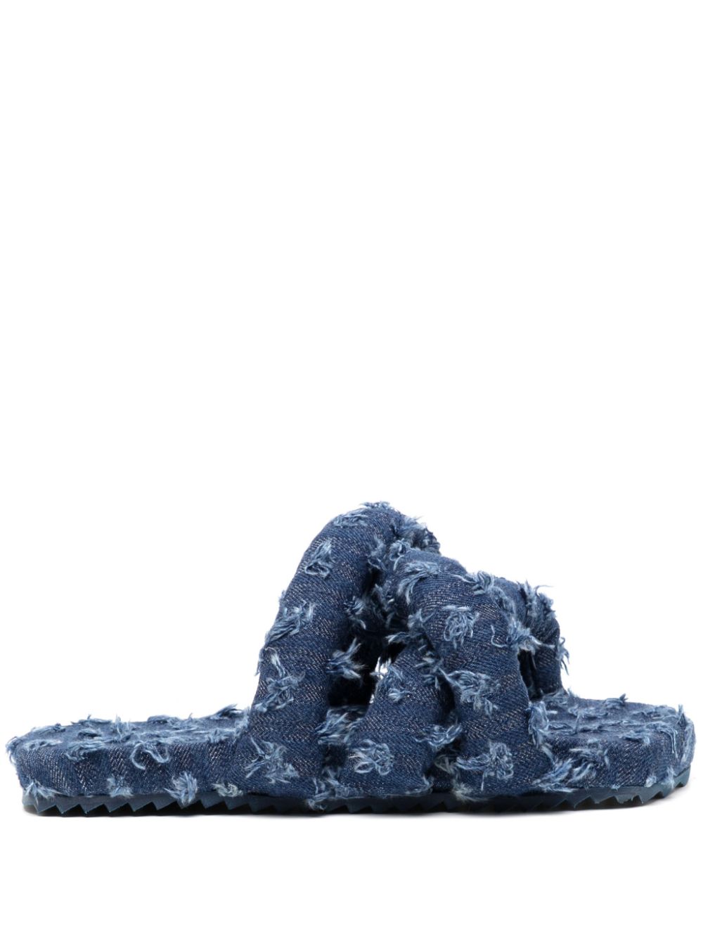 Tyre padded denim slides - Blue