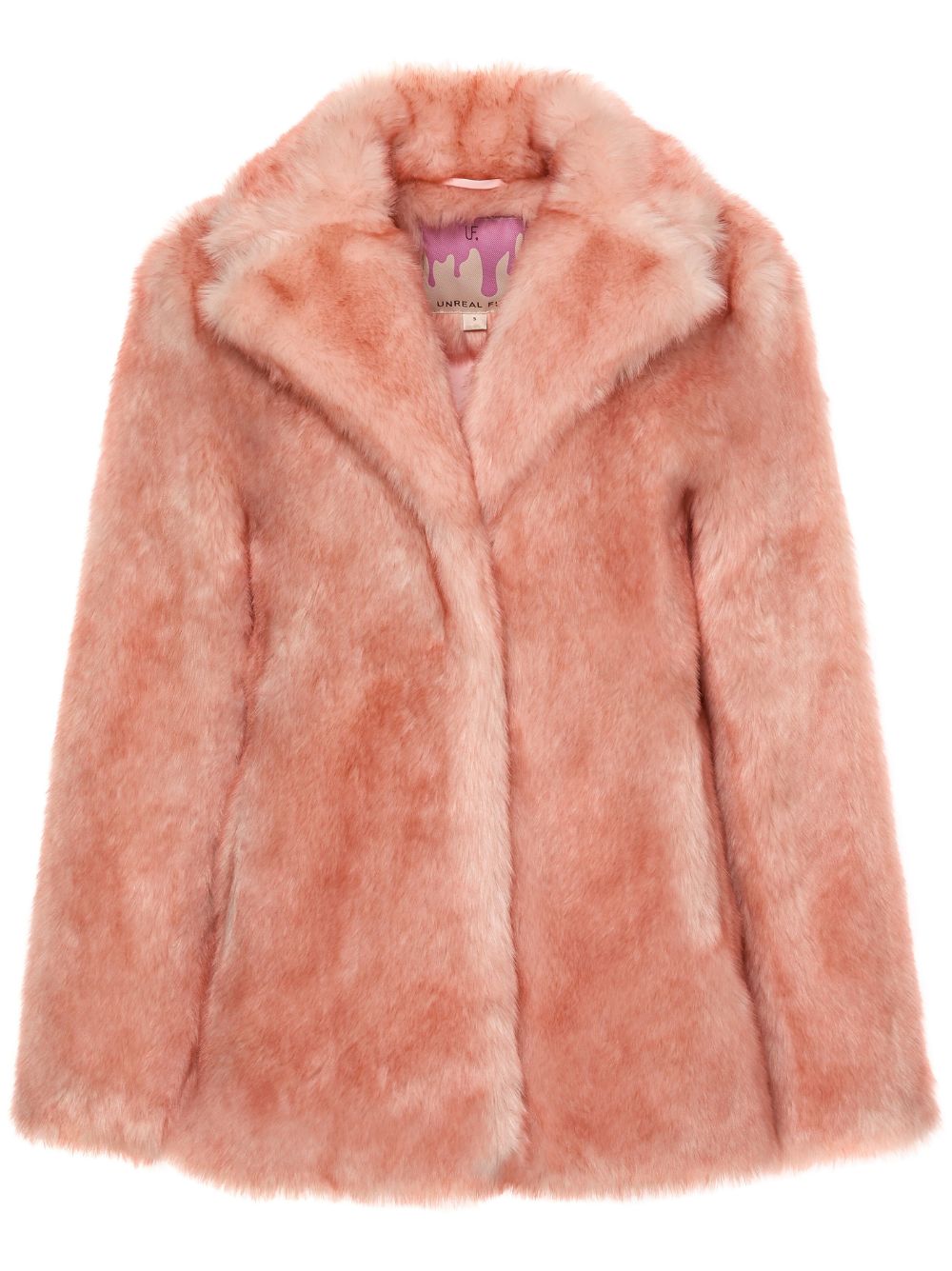 Elba notched-lapels faux fur jacket - Pink