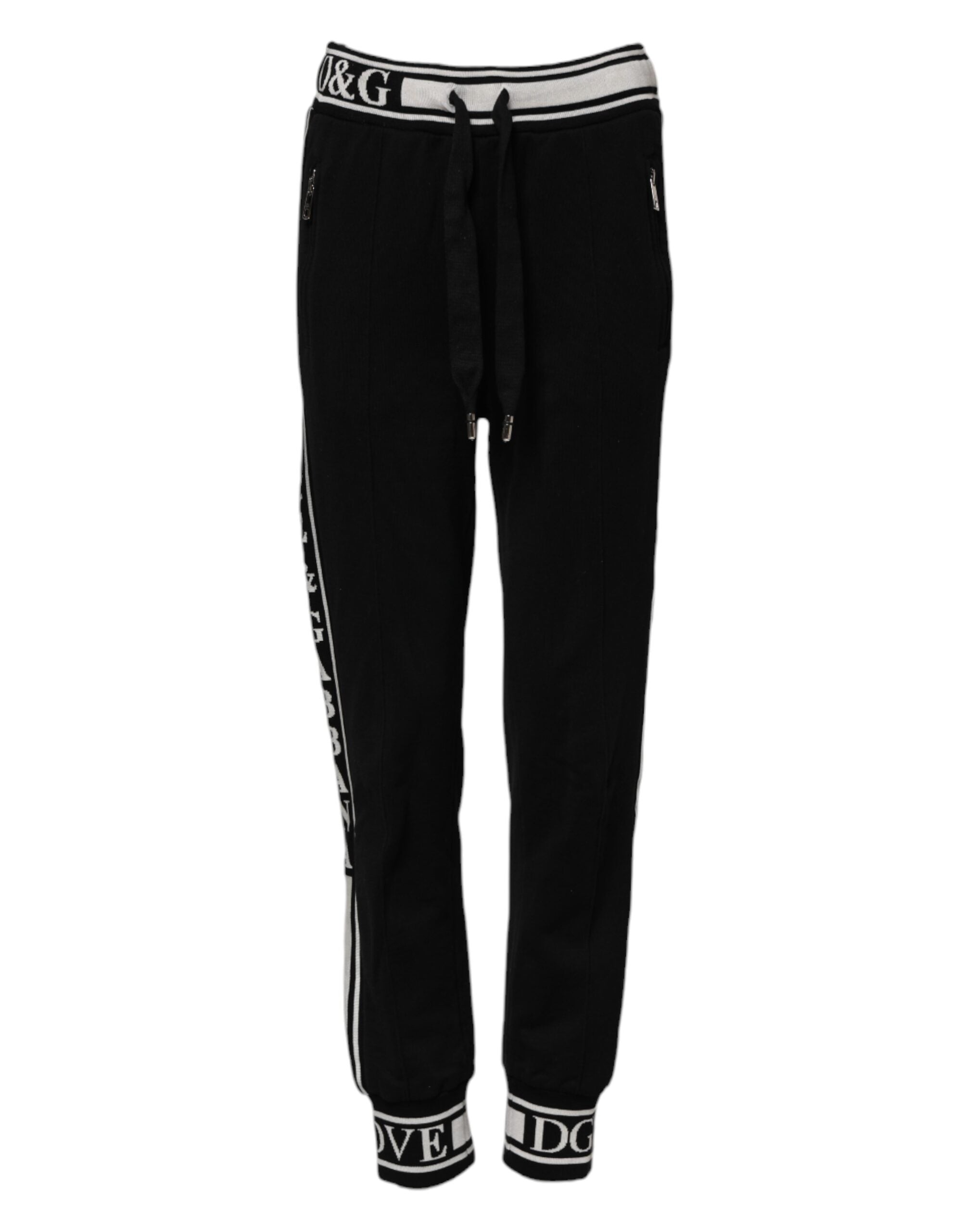Logo-Waistband Cotton Joggers — Black